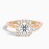Angel 2.5 Carat Round Cut Halo Lab Grown Diamond Ring in 18k Rose Gold  DestGlow