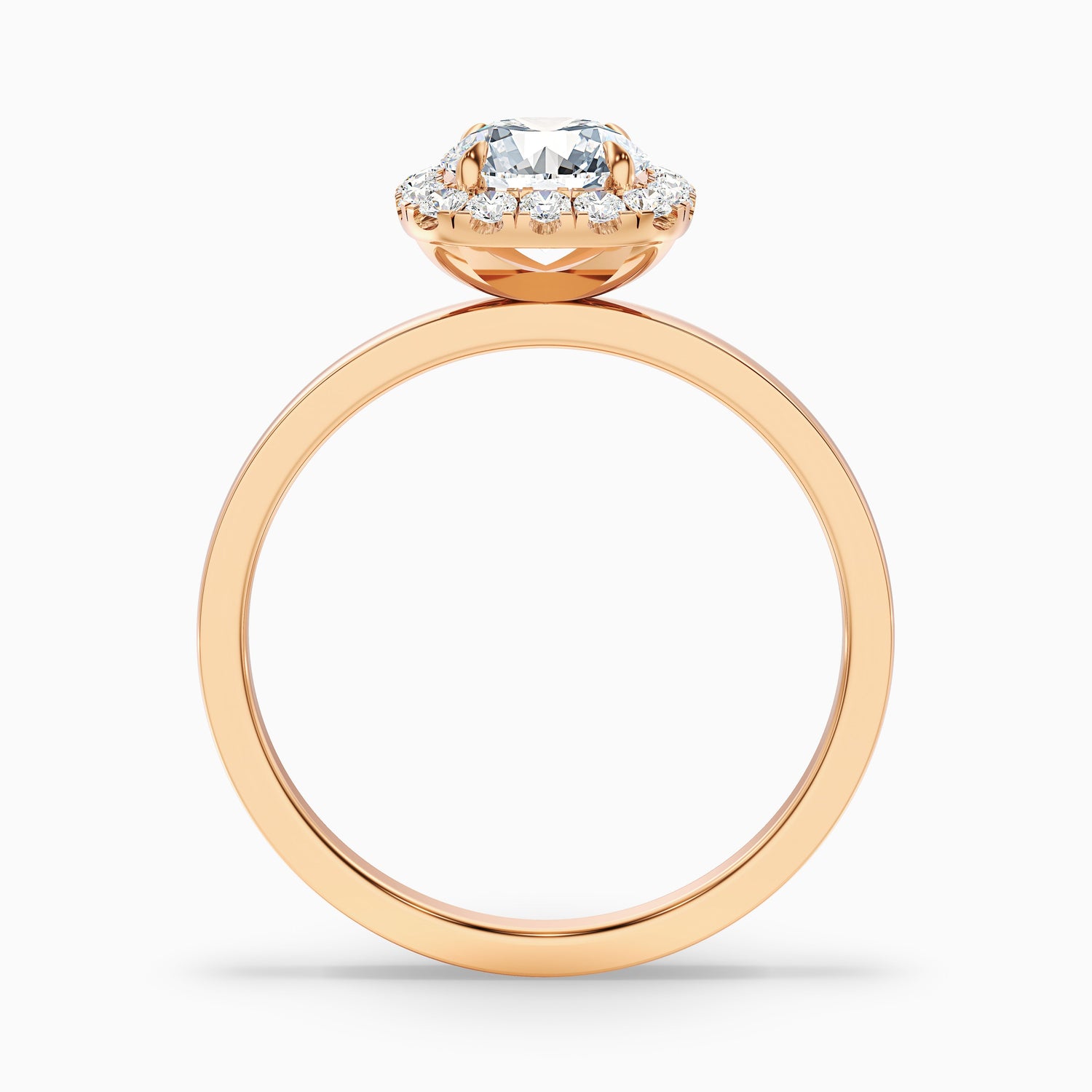 Anya 1 Carat Round Cut Halo Moissanite Engagement Ring in Platinum