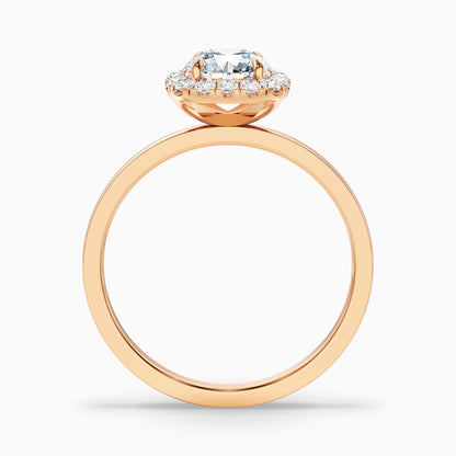 Anya 5 Carat Round Cut Halo Moissanite Engagement Ring in 10k Yellow Gold