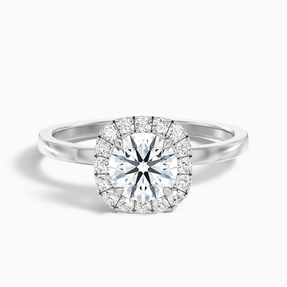 Anya 4.5 Carat Round Cut Halo Moissanite Engagement Ring in 925 Sterling Silver