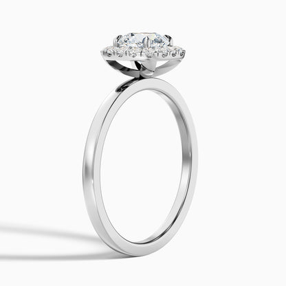 Anya 2.5 Carat Round Cut Halo Moissanite Engagement Ring in 925 Sterling Silver