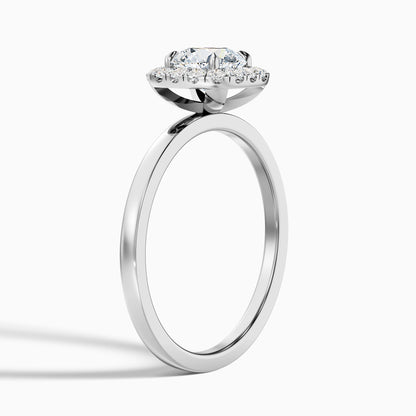 Anya 2.5 Carat Round Cut Halo Moissanite Engagement Ring in 10k Rose Gold