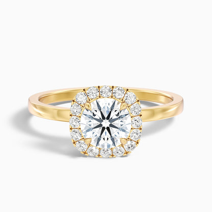 Anya 3 Carat Round Cut Halo Moissanite Engagement Ring in 18k Rose Gold