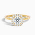 Angel 2 Carat Round Cut Halo Lab Grown Diamond Ring in 10k Yellow Gold  DestGlow