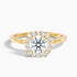 Angel 4.5 Carat Round Cut Halo Lab Grown Diamond Ring in 10k Yellow Gold  DestGlow