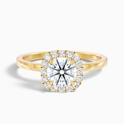 Anya 2.5 Carat Round Cut Halo Moissanite Engagement Ring in 10k Rose Gold