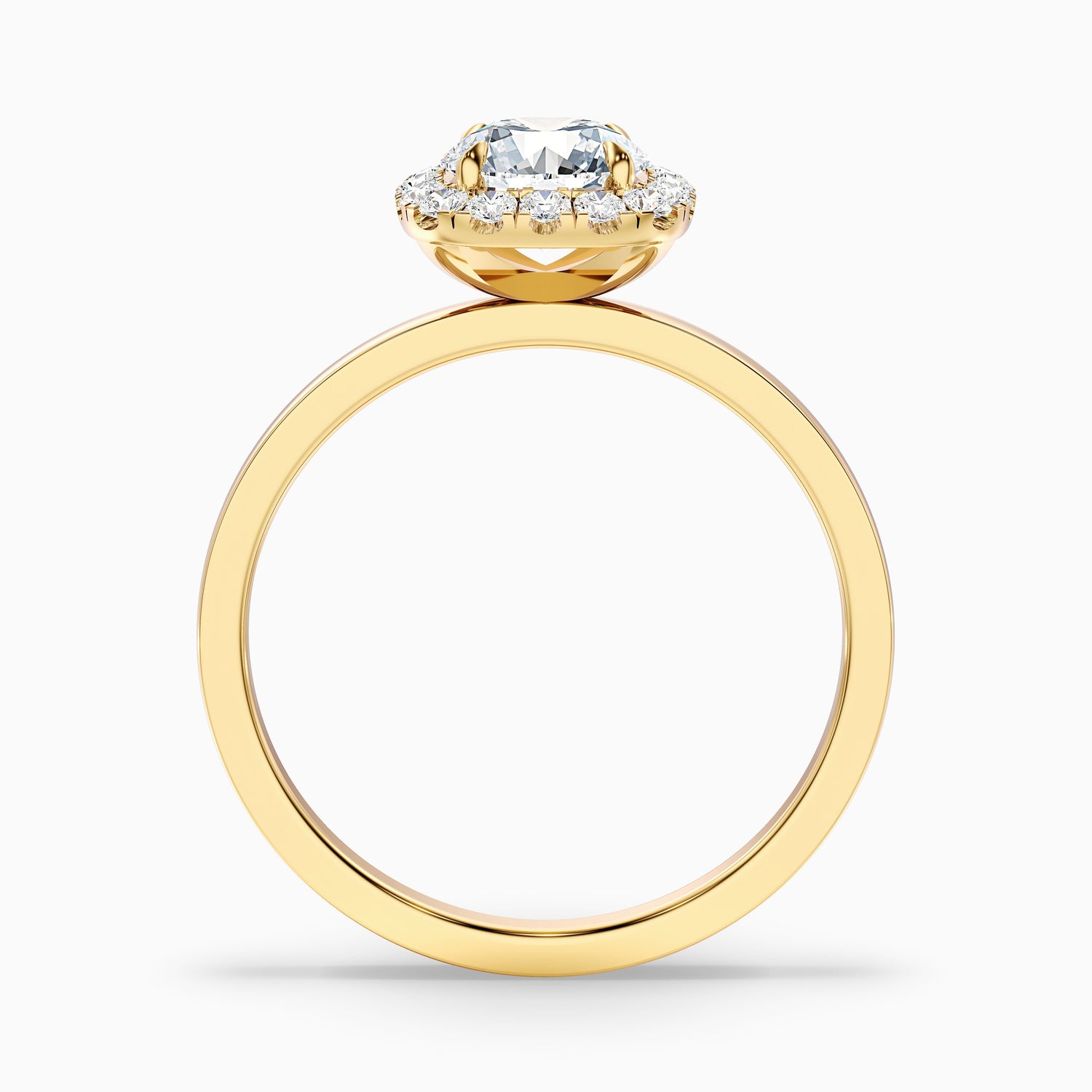 Angel 1 Carat Round Cut Halo Lab Grown Diamond Ring in 10k Rose Gold