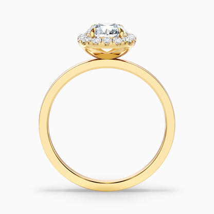 Angel 2.5 Carat Round Cut Halo Lab Grown Diamond Ring in 10k Yellow Gold  DestGlow
