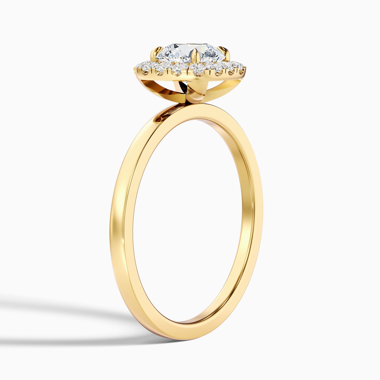 Anya 2.5 Carat Round Cut Halo Moissanite Engagement Ring in 14k Rose Gold