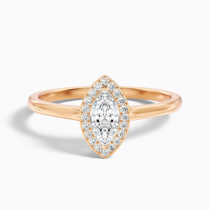 Carla 3 Carat Marquise Halo Lab Grown Diamond Ring in 14k Rose Gold  DestGlow
