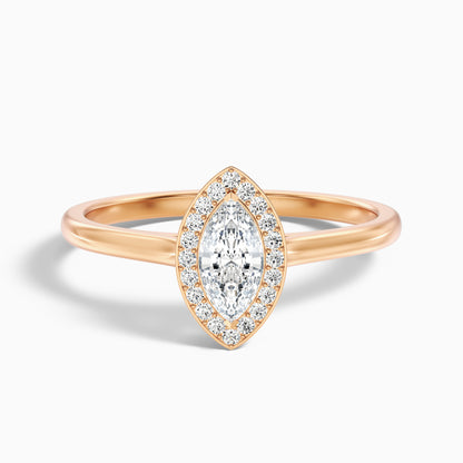 Carla 2 Carat Marquise Halo Lab Grown Diamond Ring in 14k White Gold