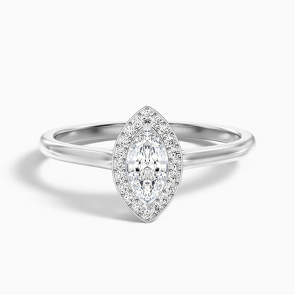 Carla 1 Carat Marquise Halo Lab Grown Diamond Ring in 18k Yellow Gold  DestGlow
