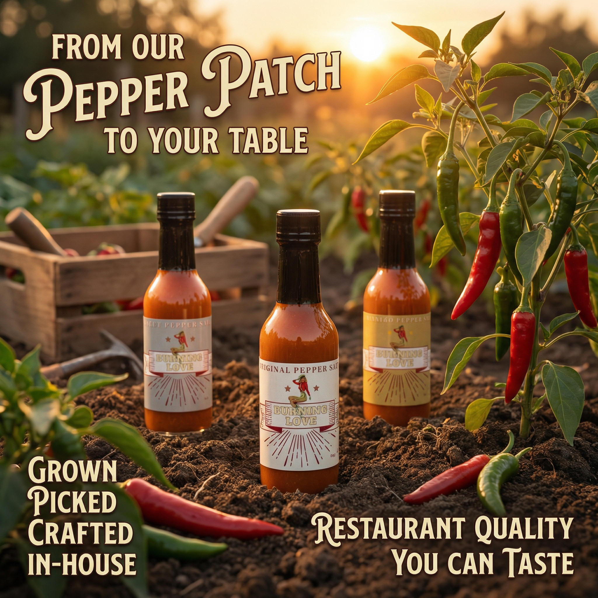 Hot Sauce 3-Pack Gift Set - Original, Habanero &amp; Sweet Heat | Small Batch Restaurant Made | Lady May by The Lady May