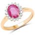 1.48 Carat Genuine Ruby and White Diamond 14K Yellow Gold Ring by Bids.com