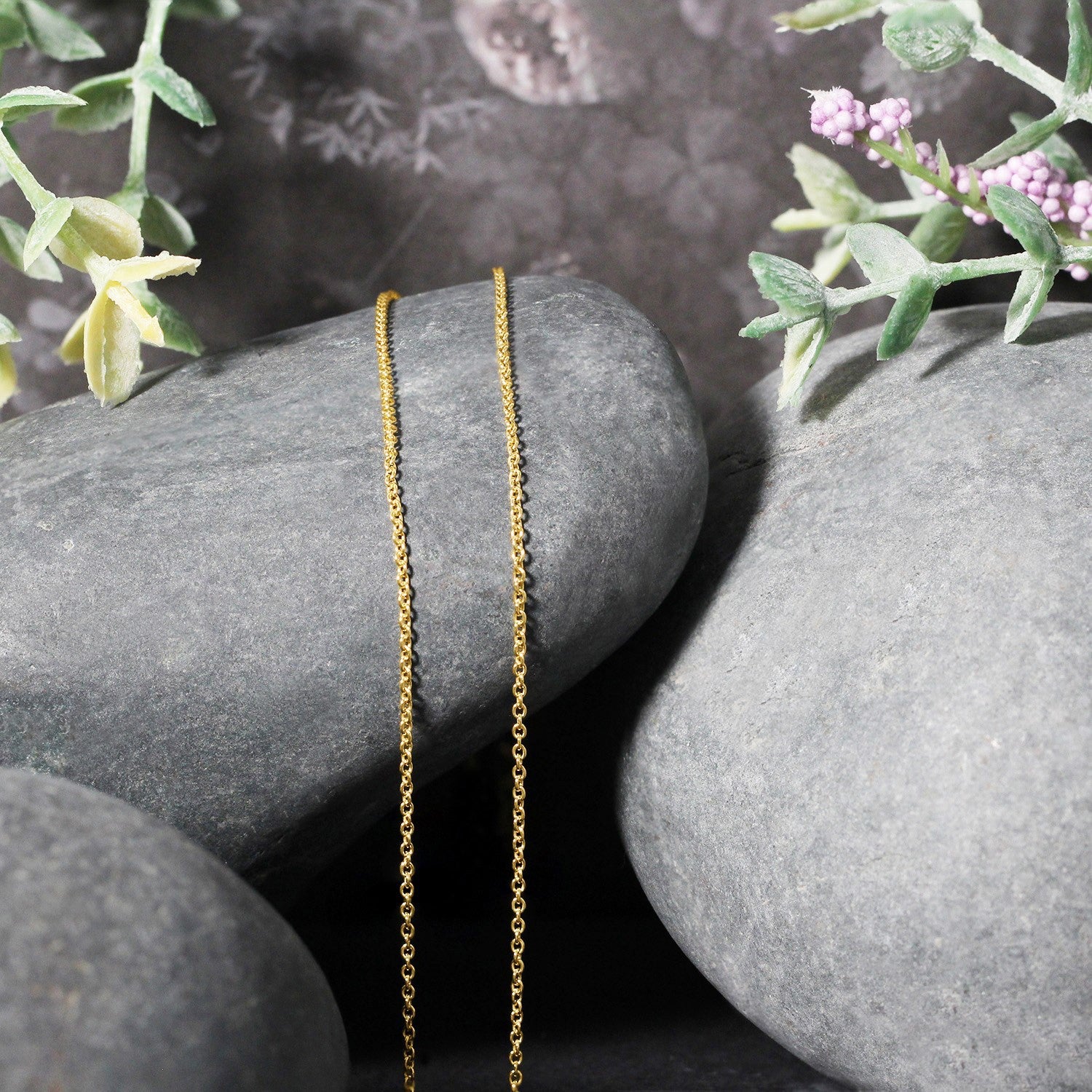 14k Yellow Gold Round Cable Link Chain 1.2mm by Bids.com