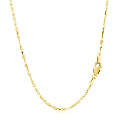 14k Yellow Gold Diamond-Cut Alternating Bead Chain 1.5mm by Bids.com