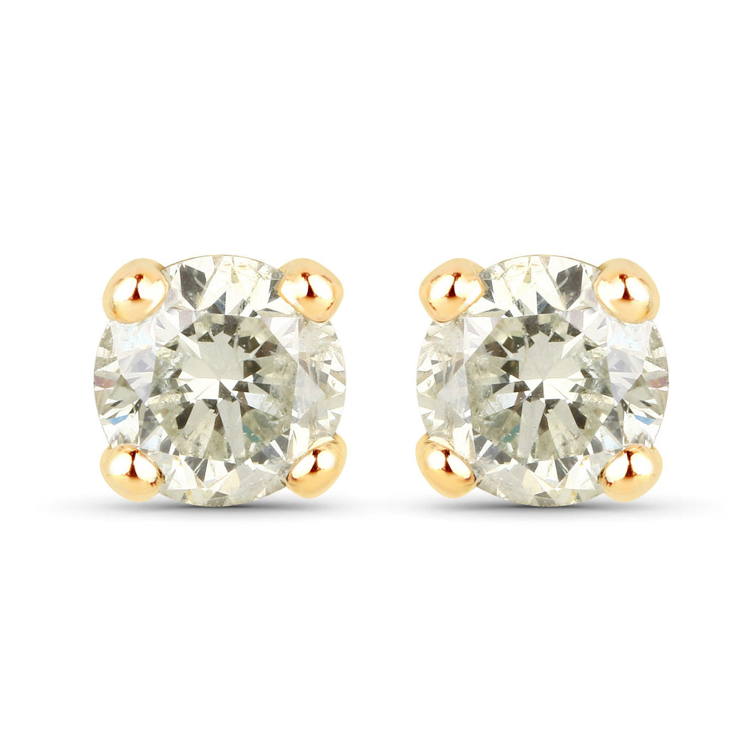 0.86 Carat Genuine LB Diamond 14K Yellow Gold Earrings by Bids.com