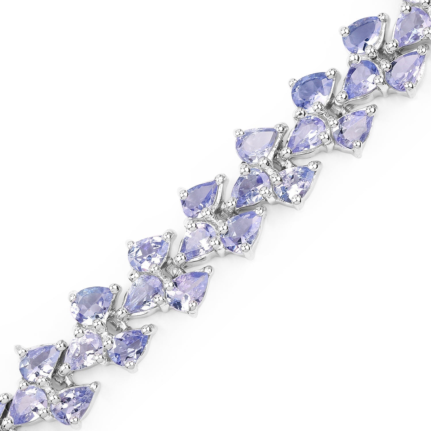 12.04 Carat Genuine Tanzanite .925 Sterling Silver Bracelet  DestGlow