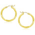 14k Yellow Gold Diamond Cut Hoop Earrings (25mm)  DestGlow