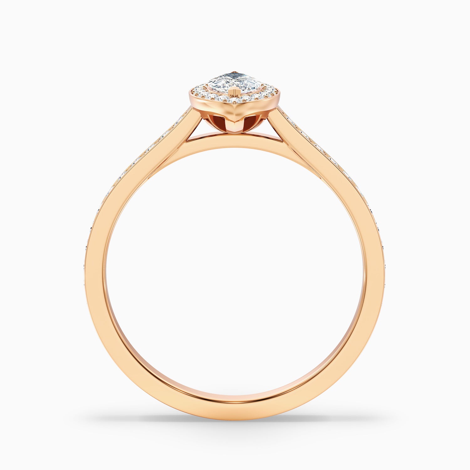 Ila 2 Carat Marquise Halo Pave Moissanite Engagement Ring in 14k Rose Gold