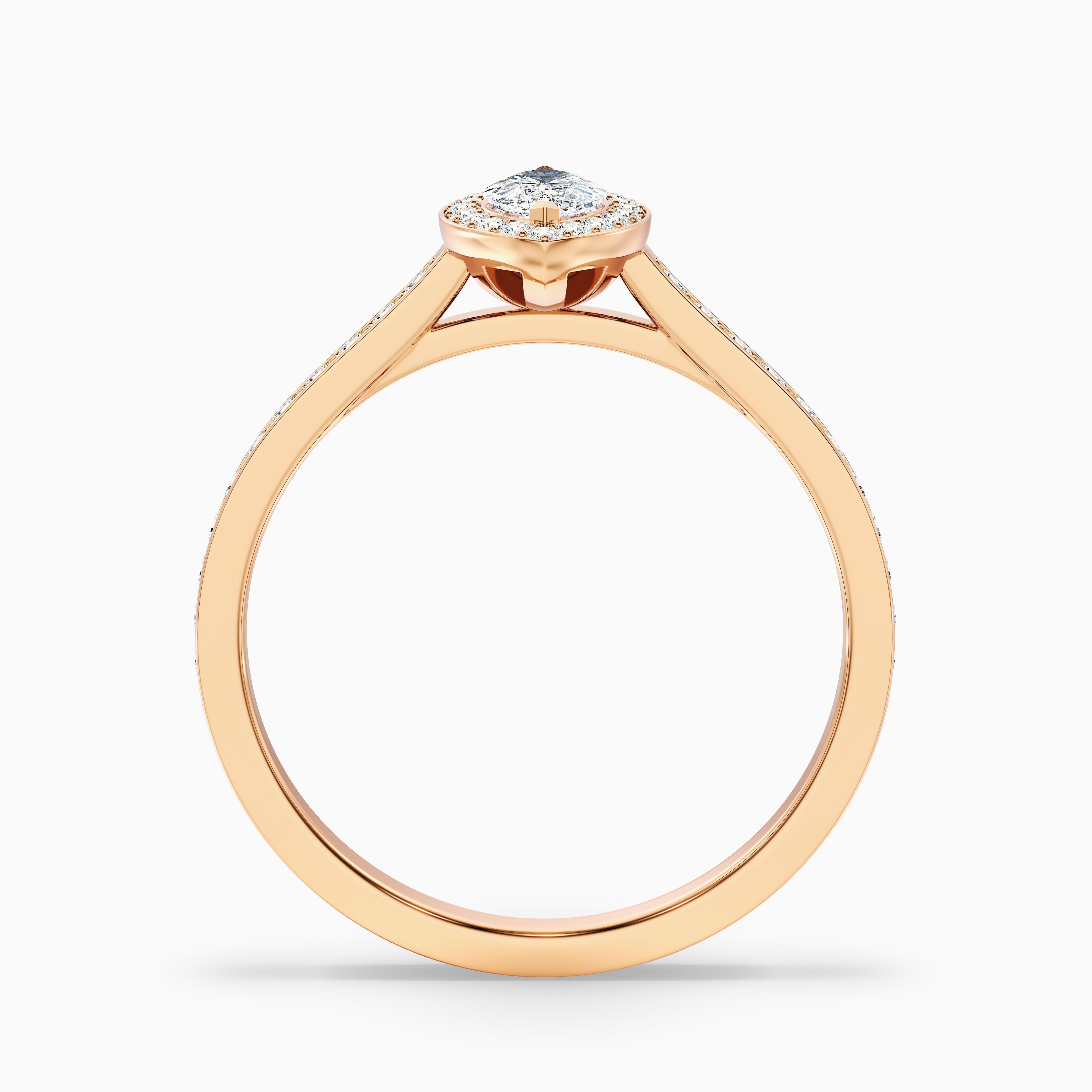 Lara 5 Carat Marquise Halo Pave Lab Grown Diamond Ring in 14k White Gold
