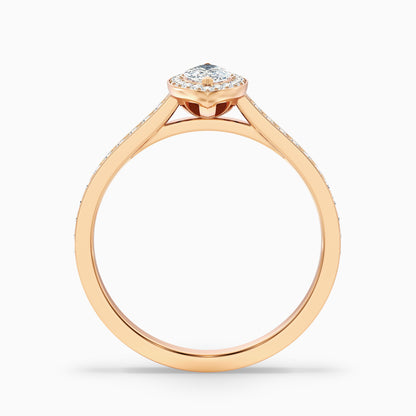 Lara 3 Carat Marquise Halo Pave Lab Grown Diamond Ring in 14k Rose Gold