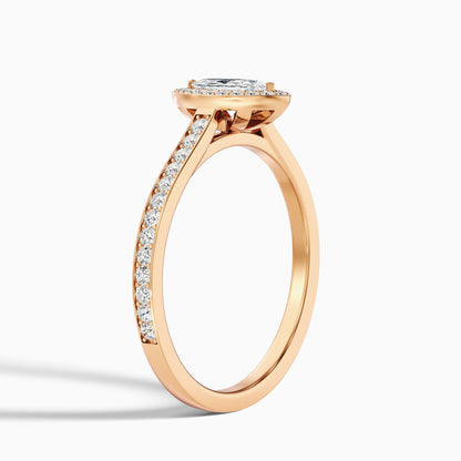 Ila 1.5 Carat Marquise Halo Pave Moissanite Engagement Ring in 925 Sterling Silver