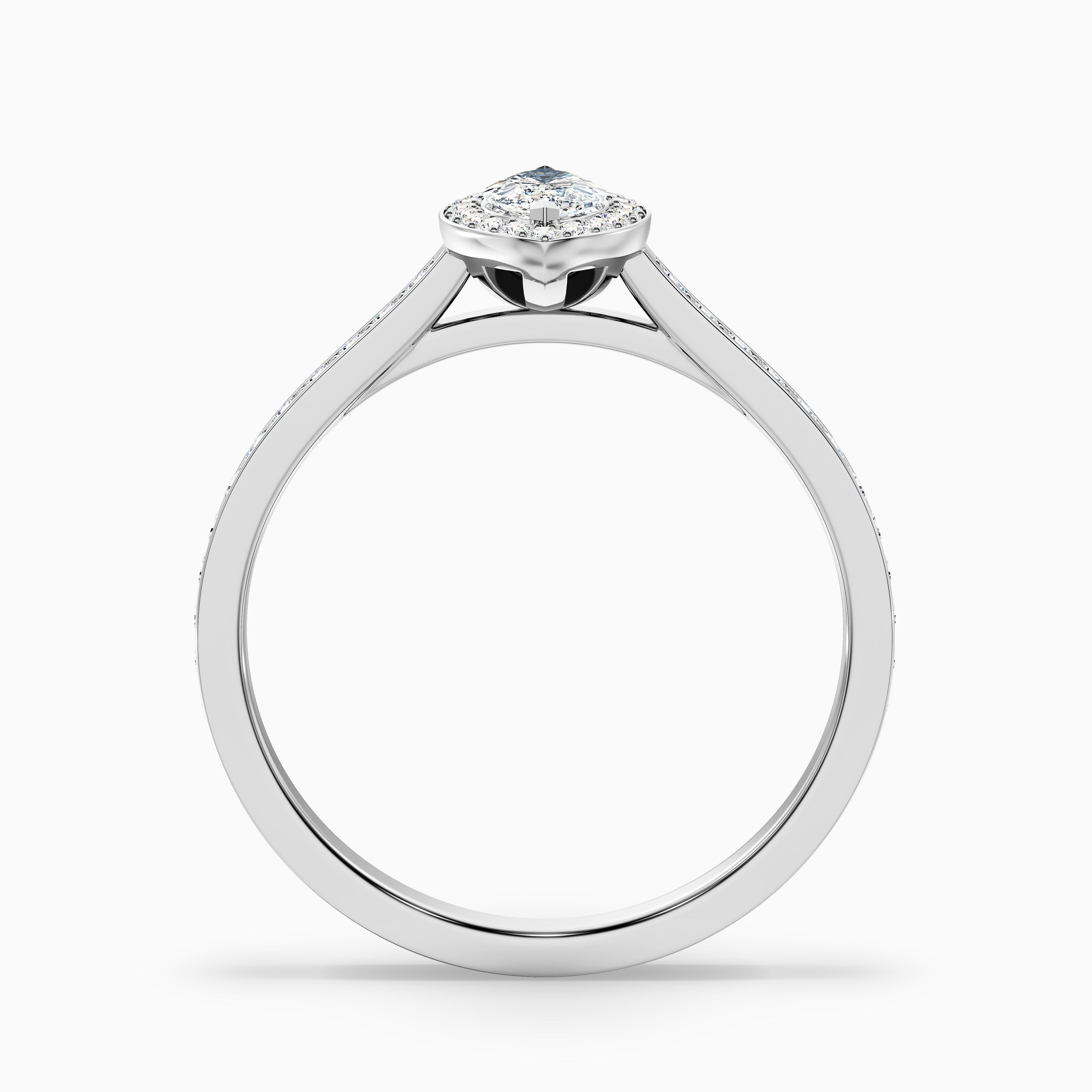 Lara 2 Carat Marquise Halo Pave Lab Grown Diamond Ring in 18k Rose Gold