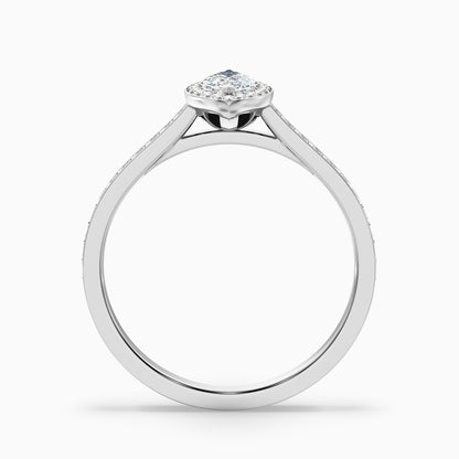 Lara 2.5 Carat Marquise Halo Pave Lab Grown Diamond Ring in 14k White Gold
