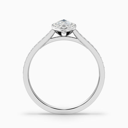 Lara 2 Carat Marquise Halo Pave Lab Grown Diamond Ring in 10k Yellow Gold