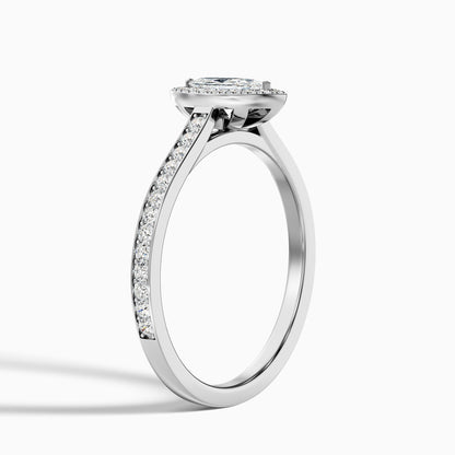 Lara 1.5 Carat Marquise Halo Pave Lab Grown Diamond Ring in 14k White Gold