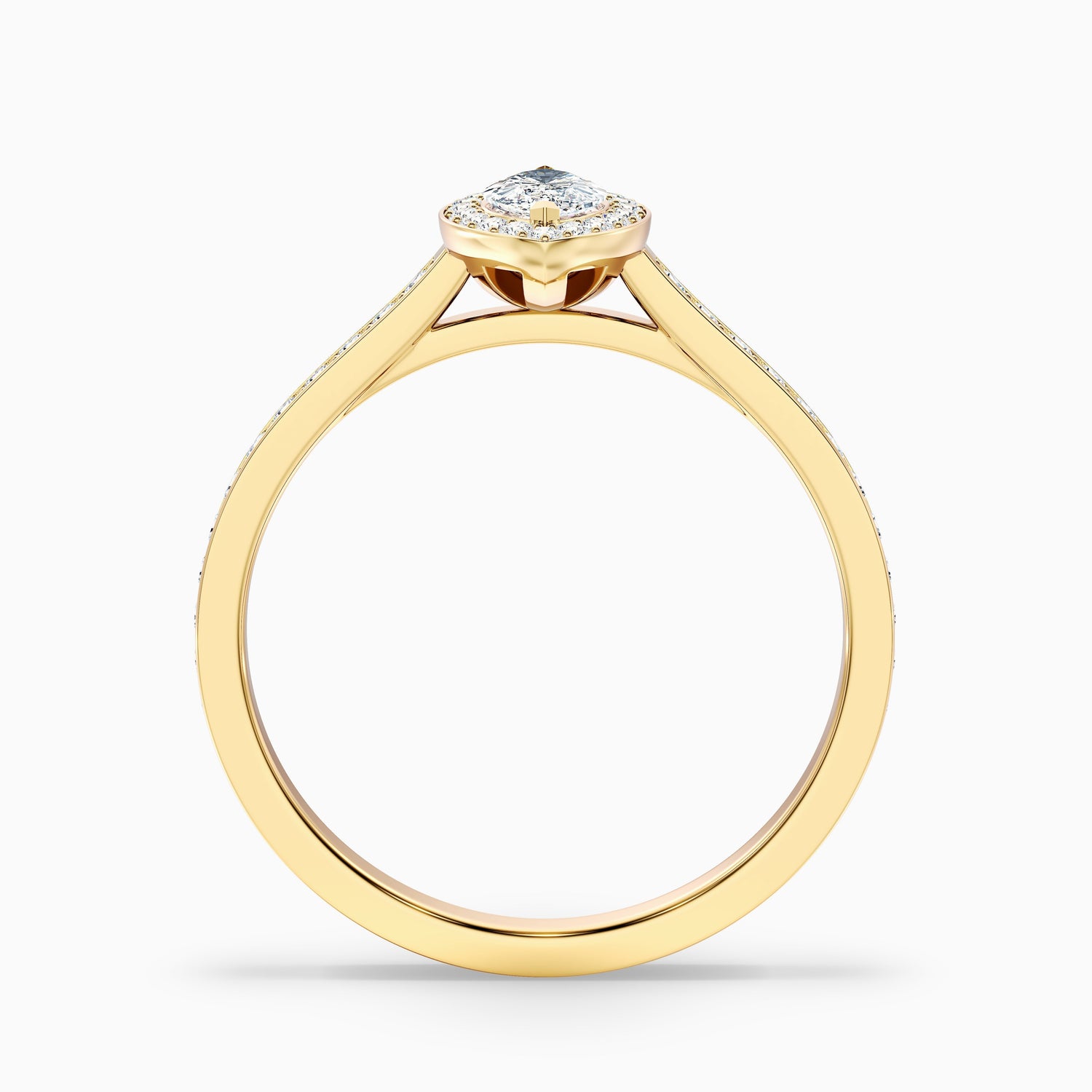 Lara 1.5 Carat Marquise Halo Pave Lab Grown Diamond Ring in 10k Yellow Gold  DestGlow