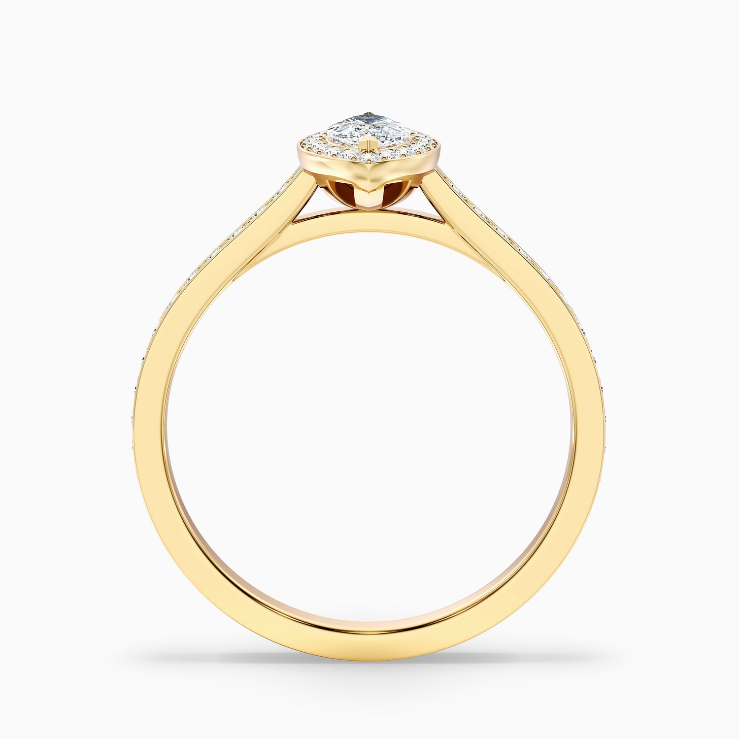 Lara 4 Carat Marquise Halo Pave Lab Grown Diamond Ring in 14k Yellow Gold