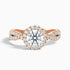 Lilly 1.5 Carat Round Cut Halo Twisted Pave Lab Grown Diamond Ring in 10k Rose Gold  DestGlow