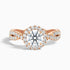 Beth 9 Carat Round Cut Halo Twisted Pave Moissanite Engagement Ring in 10k Rose Gold  DestGlow