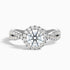 Lilly 1 Carat Round Cut Halo Twisted Pave Lab Grown Diamond Ring in 14k White Gold  DestGlow