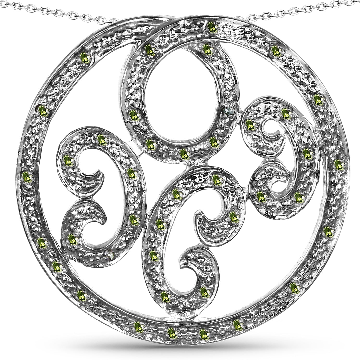 0.22 Carat Genuine Green Diamond .925 Sterling Silver Pendant by Bids.com