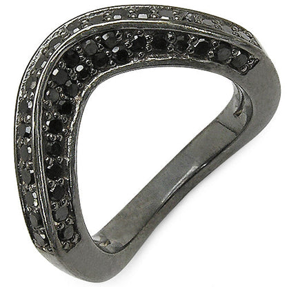 1.02 Carat Genuine Black Diamond .925 Sterling Silver Ring by Bids.com