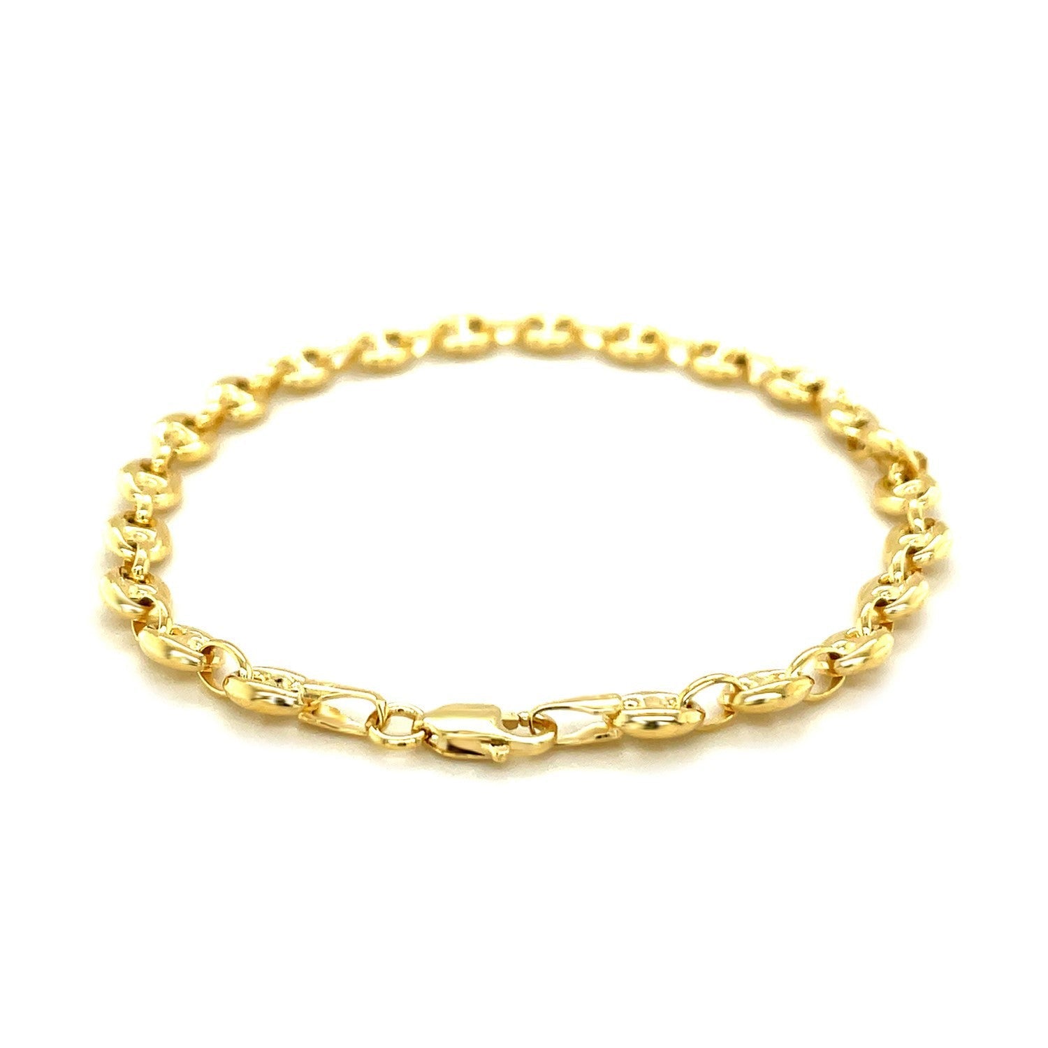 4.7mm 14k Yellow Gold Puffed Mariner Link Bracelet by Bids.com