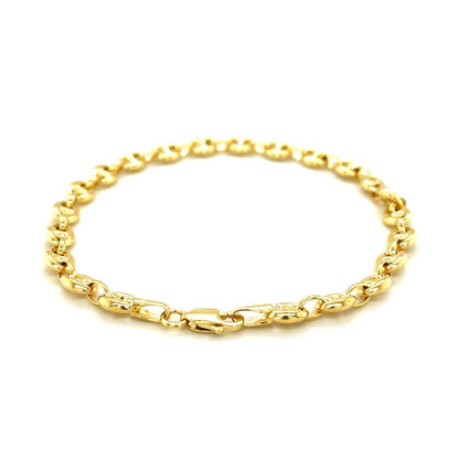 4.7mm 14k Yellow Gold Puffed Mariner Anklet by Bids.com