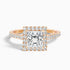 Love 3.5 Carat Princess Halo Pave Lab Grown Diamond Ring in 14k Rose Gold  DestGlow