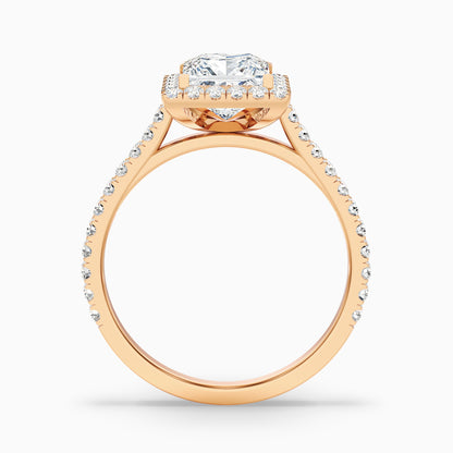 Rose 4.5 Carat Princess Halo Pave Moissanite Engagement Ring in 925 Sterling Silver