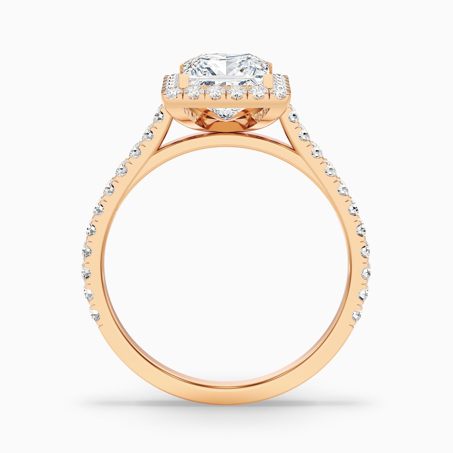 Love 3 Carat Princess Halo Pave Lab Grown Diamond Ring in Platinum