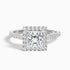 Love 2.5 Carat Princess Halo Pave Lab Grown Diamond Ring in 14k White Gold  DestGlow