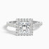 Love 3 Carat Princess Halo Pave Lab Grown Diamond Ring in 18k White Gold  DestGlow