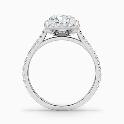 Love 4 Carat Princess Halo Pave Lab Grown Diamond Ring in 18k Yellow Gold  DestGlow