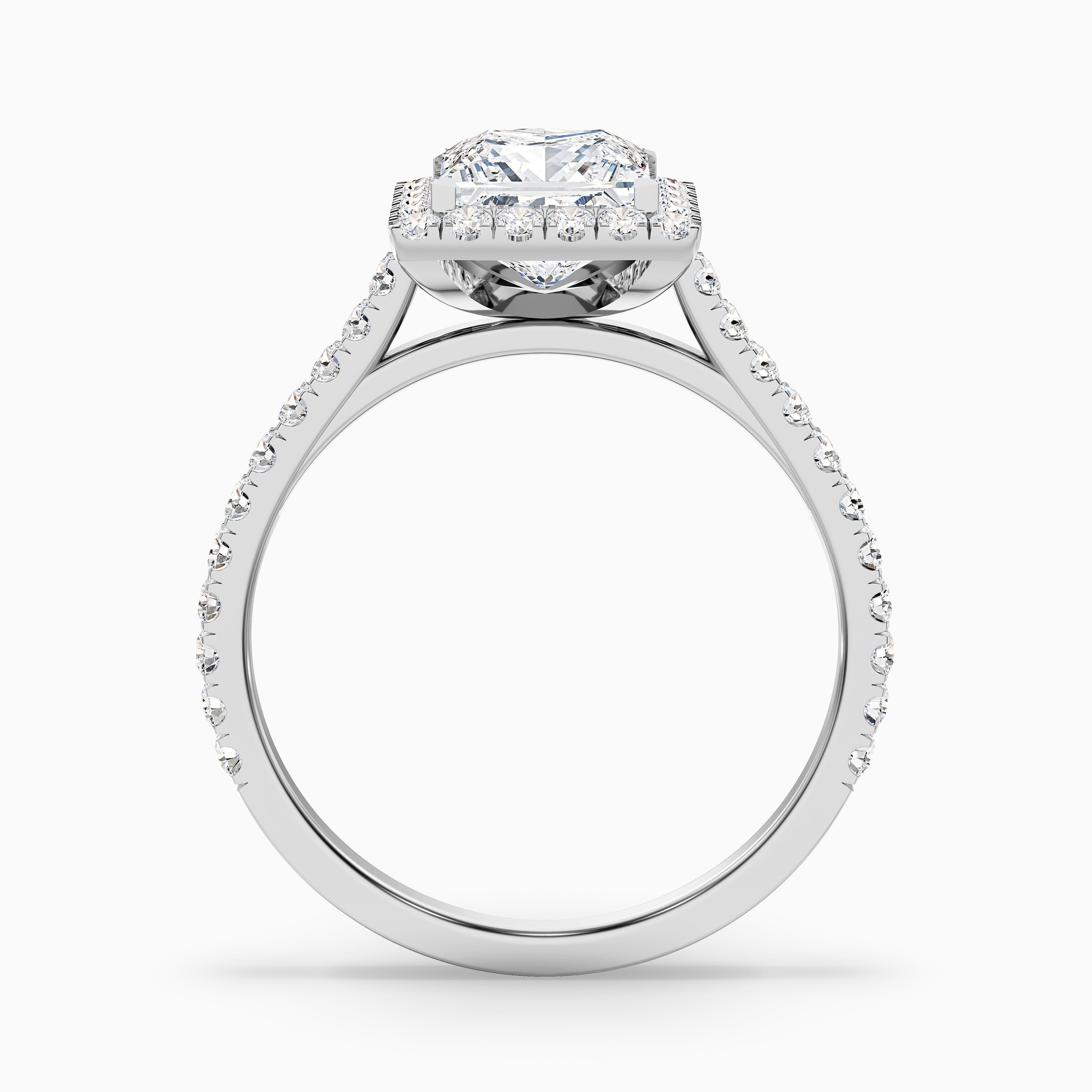 Love 4.5 Carat Princess Halo Pave Lab Grown Diamond Ring in 14k Rose Gold  DestGlow