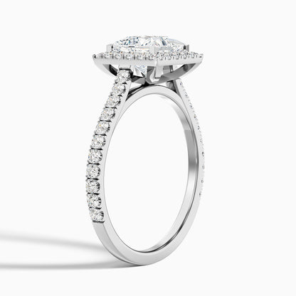 Love 4.5 Carat Princess Halo Pave Lab Grown Diamond Ring in 14k Rose Gold  DestGlow