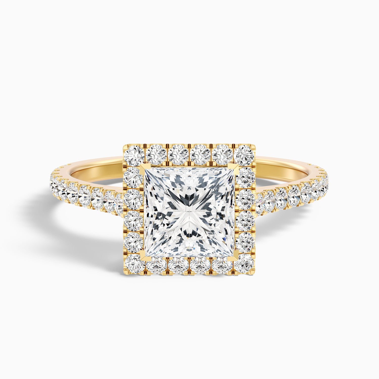 Love 2.5 Carat Princess Halo Pave Lab Grown Diamond Ring in 10k White Gold  DestGlow