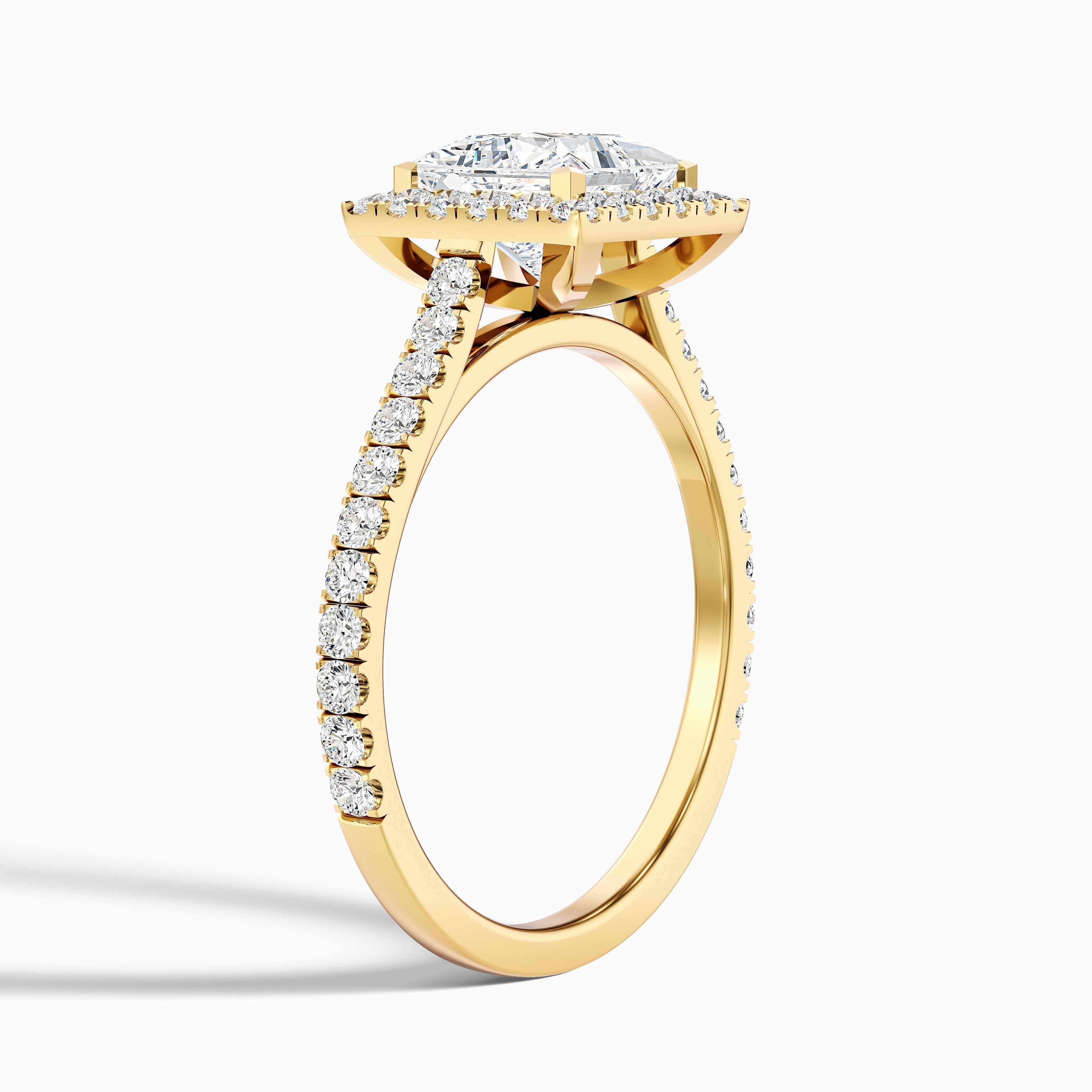 Love 4.5 Carat Princess Halo Pave Lab Grown Diamond Ring in 14k Rose Gold  DestGlow